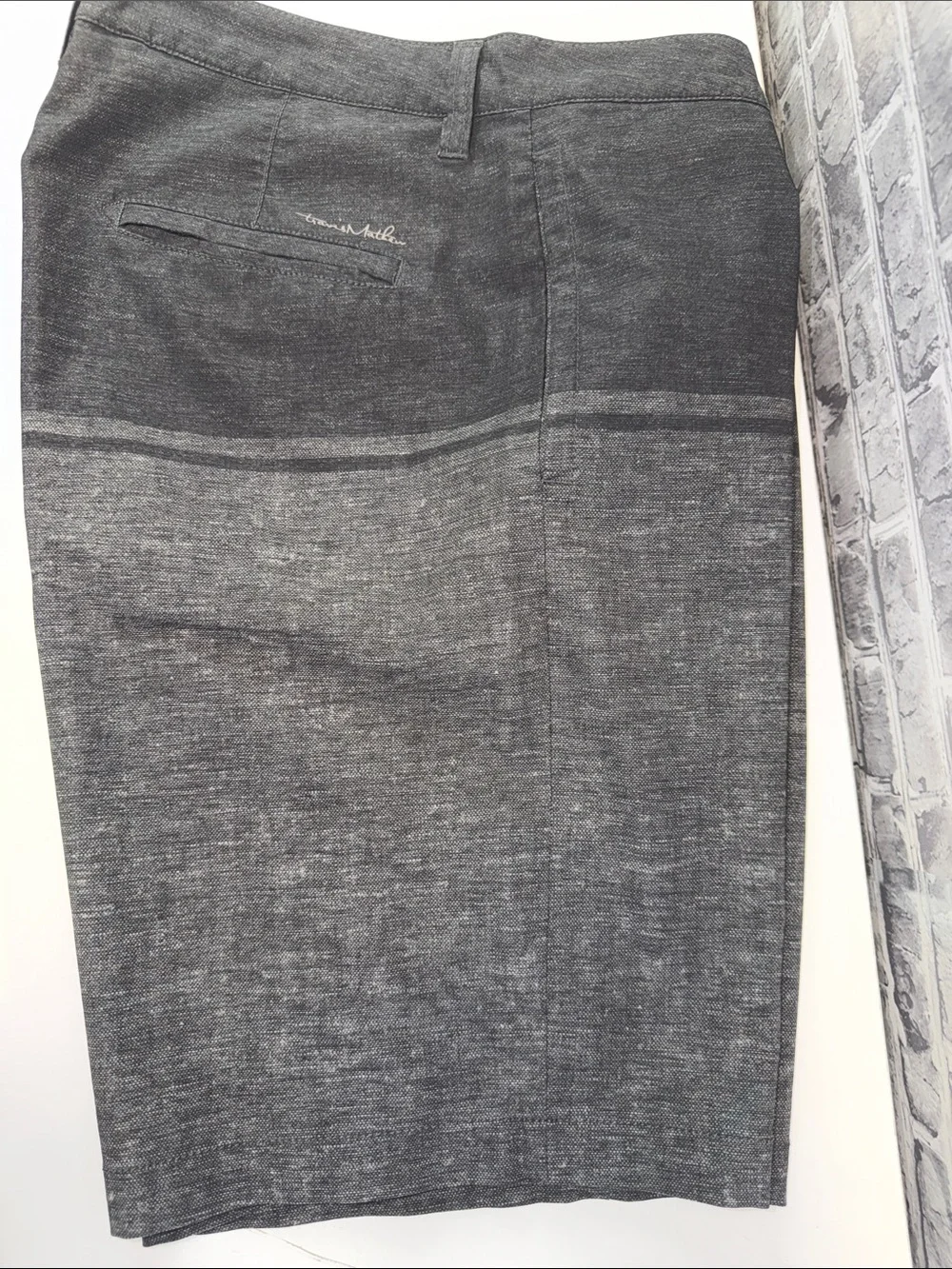 Travis Mathew Men's Charcoal Gray shorts with Subtle Stripe
